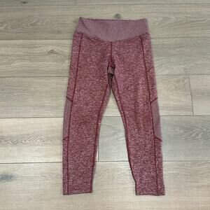 PINK Victoria's Secret Heathered Maroon‎ Ribbed Cozy Active Yoga Leggings Size M